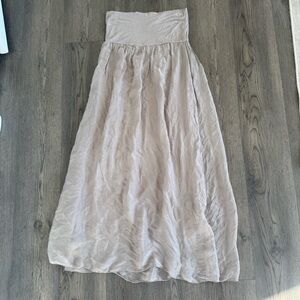 Giusy Made in Italy Viscose Maxi Skirt Cream Skirt Medium